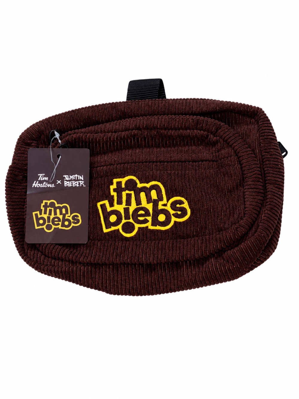 Justin Bieber Brown Corduroy Crossbody Bag with Original Tag